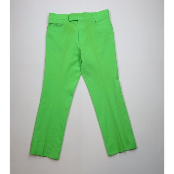 Vintage 60s 70s Streetwear Mens 38x32 Distressed Ribbed Knit Wide Leg Pants USA